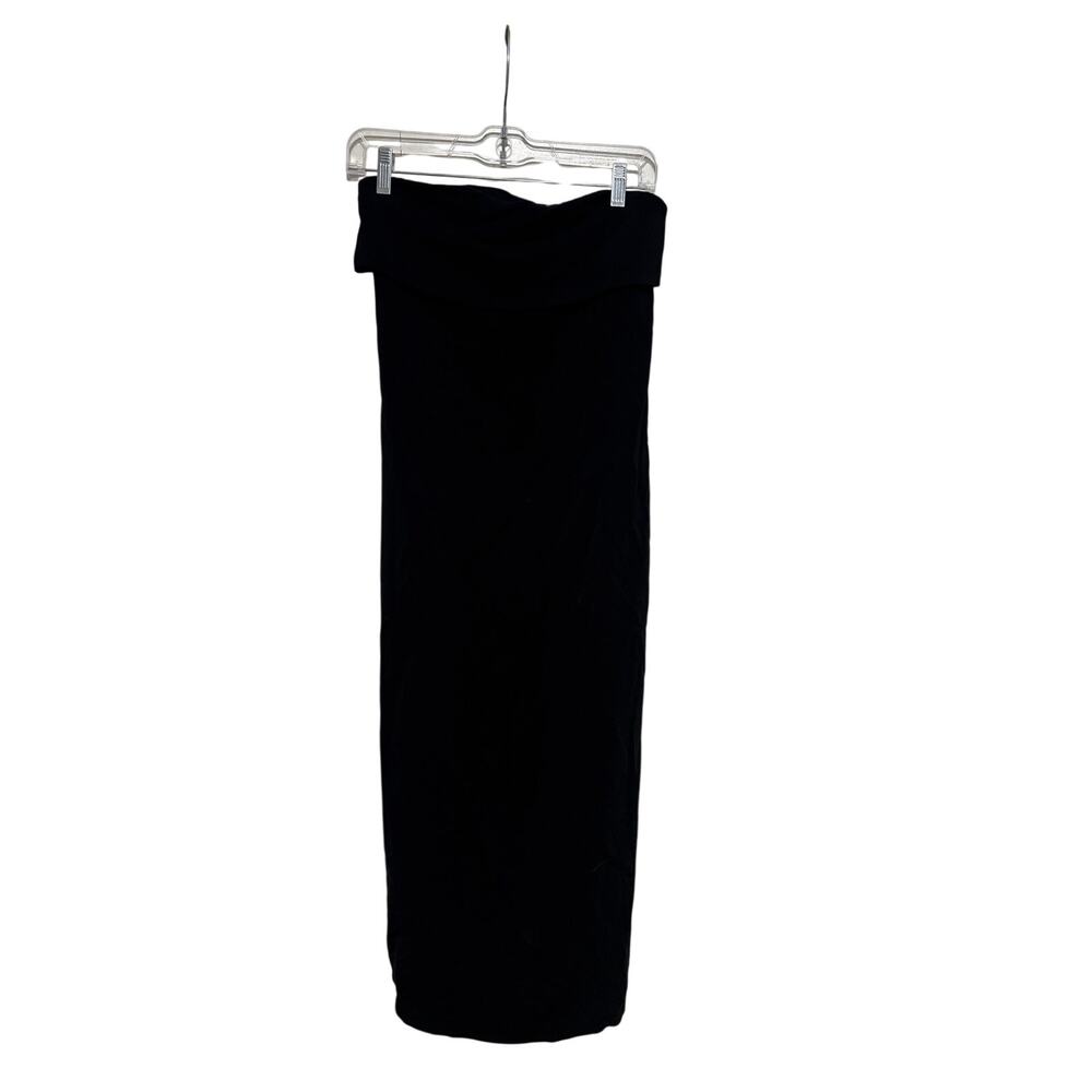 Banana Republic Black Foldover Column Maxi dress Stretch 00 Petite - Picture 2 of 9